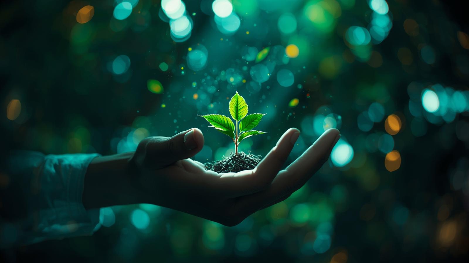 ilustrasi-green-business-ramah-lingkungan.jpg → alt: Ilustrasi konsep bisnis ramah lingkungan dengan energi terbarukan