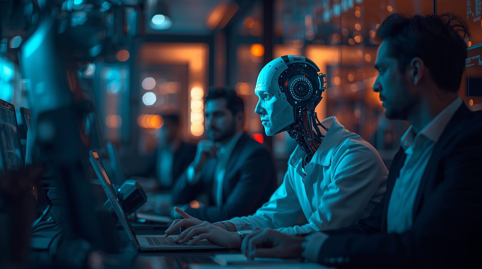 Ilustrasi penerapan AI dalam strategi bisnis modern